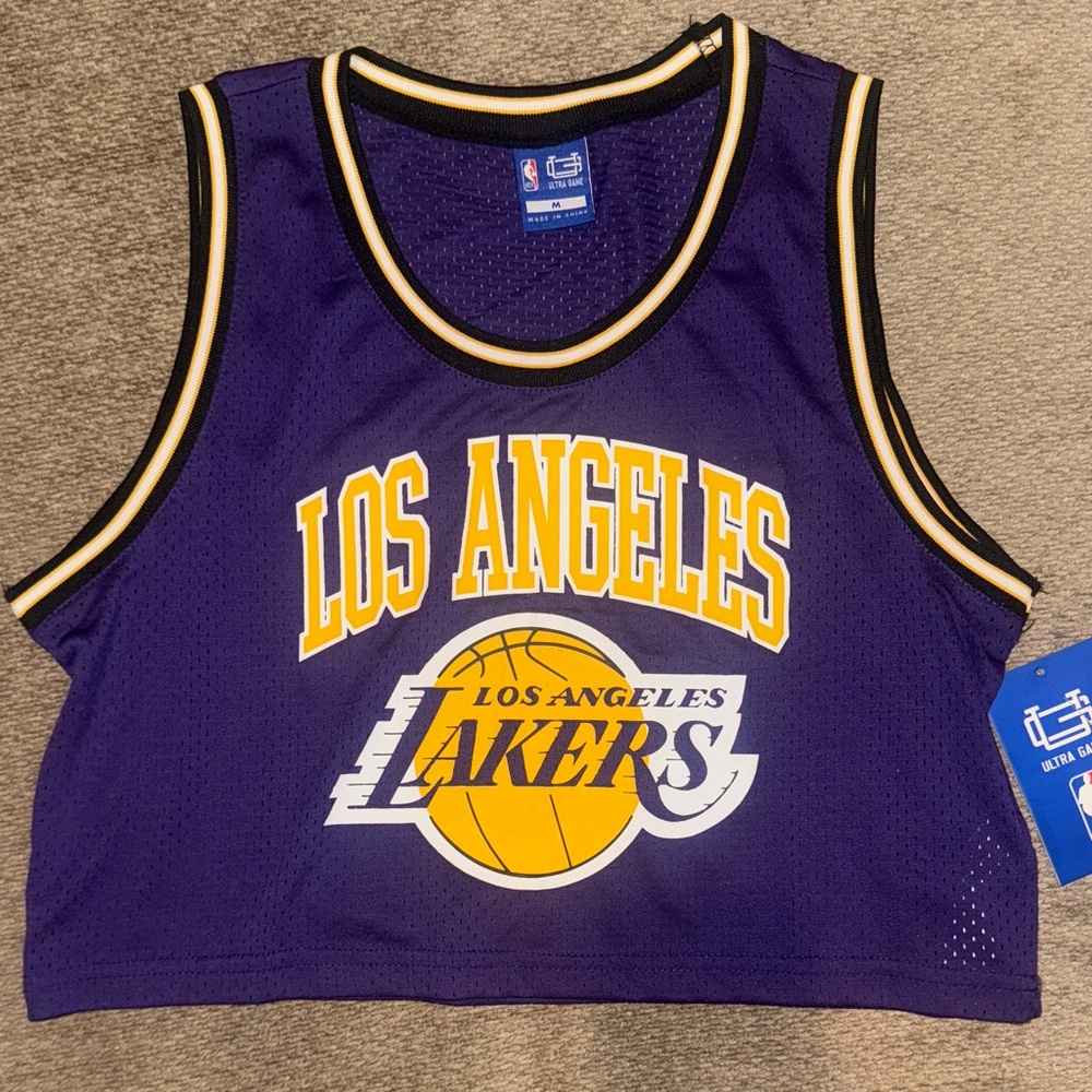 NBA Los Angeles Lakers Purple and Yellow Cropped Jersey